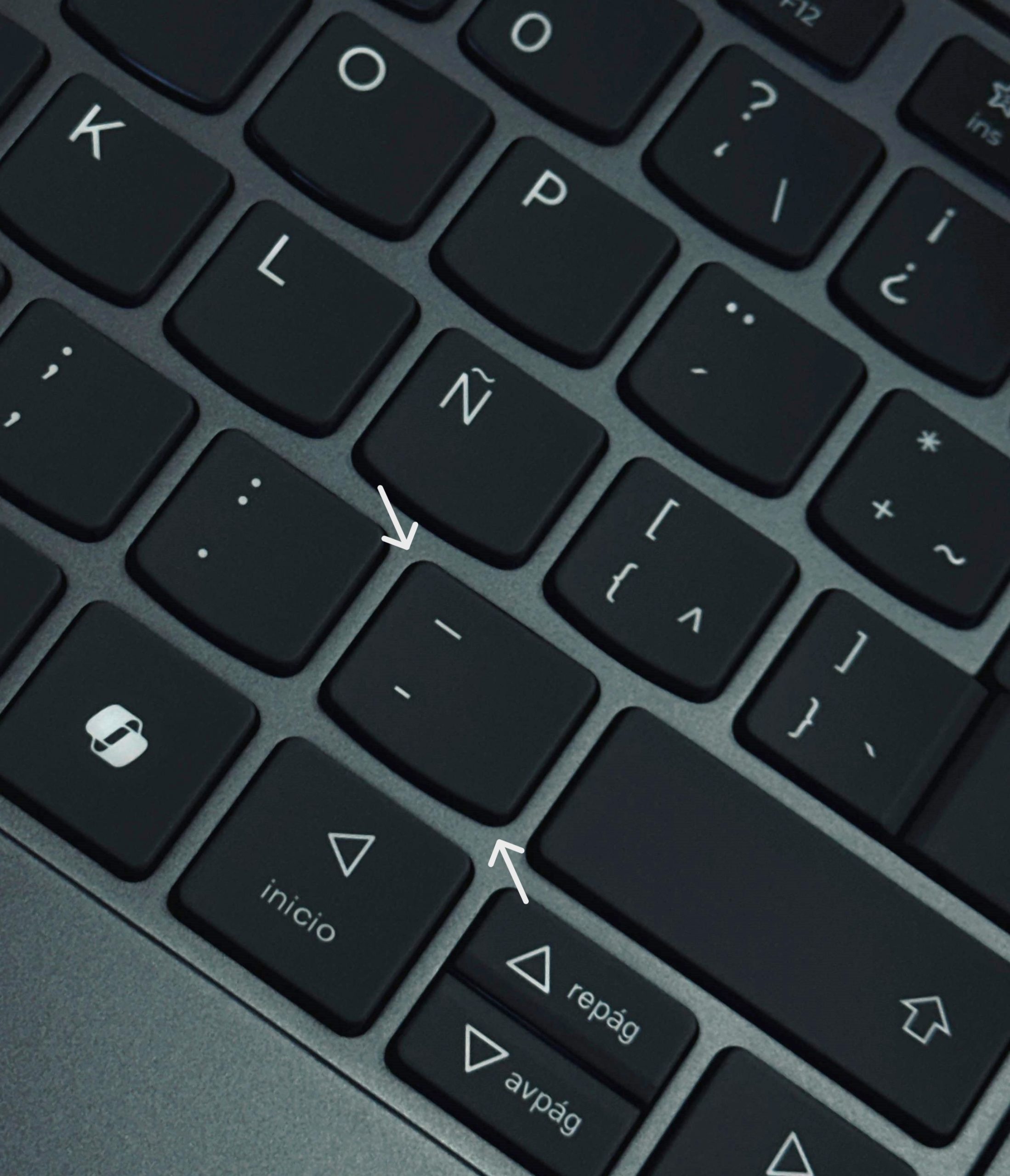 raya guion teclado raya guion teclado